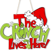 Christmas Decorations Hanging Sign wooden door sign with thief design