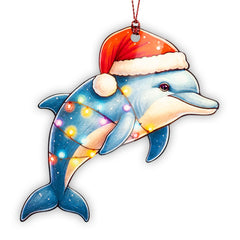 Christmas Dolphin Ornament on a Christmas tree