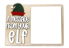 Christmas Elf Sign A Message From Your Elf Whiteboard birch 7x5 inches