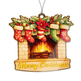 Christmas Fireplace Ornament product image showing classic holiday design