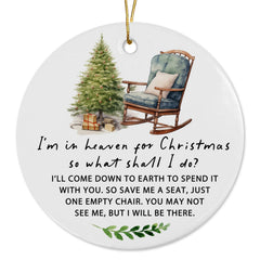 Christmas in Heaven Memorial Ornament white ceramic 3 inch size