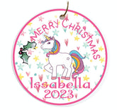 Christmas ornament personalized with My Little Unicorn Pony design