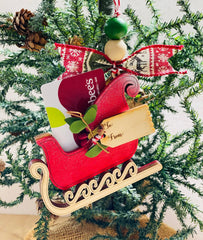 Wooden sleigh money holder decorative gift display image