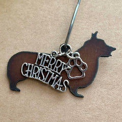 Spiral hanger with Merry Christmas and paw print charms