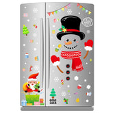 Christmas snowman magnets on fridge