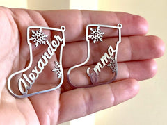 christmas stocking name tag made of durable stainless steel