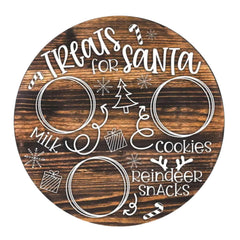 Christmas Treats Serving Tray round wooden tray with festive design
