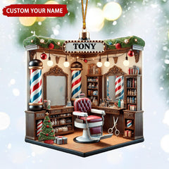2D printed barber shop ornament for home decor gifts