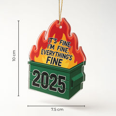 Christmas Tree Decorations featuring Dumpster Fire design for 2025