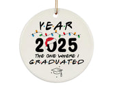 Christmas Tree Ornament Year 2025 two sided ceramic