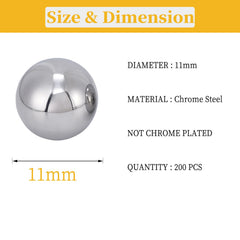 100 piece chrome steel bearing balls included