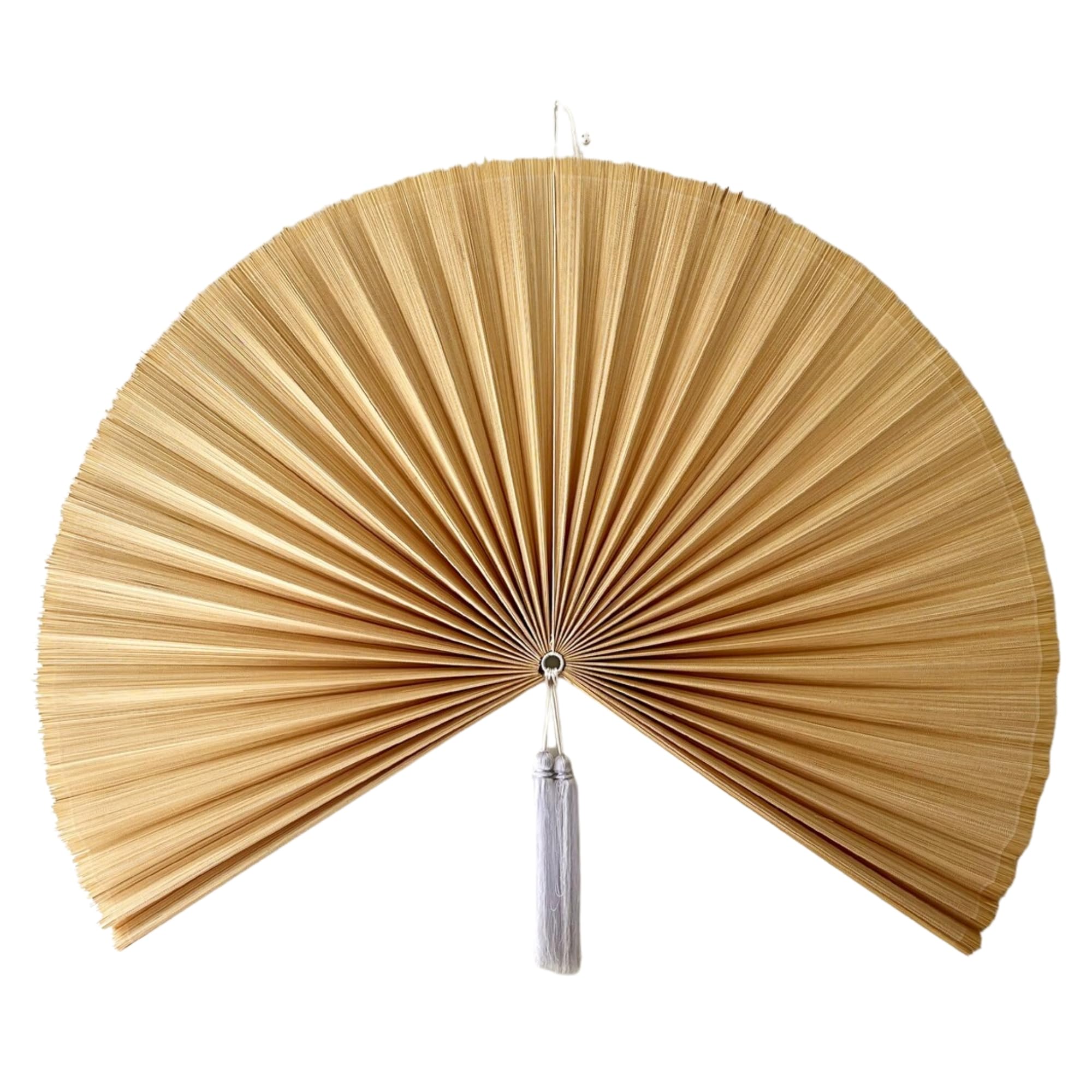 ChumDecor Fan Wall Decor unfolds to 40x40 inches with tassels