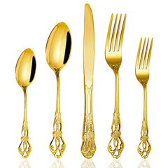 Cididu 40 piece gold silverware set for 8 service for eight guests