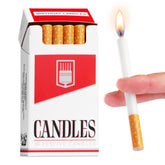 Cigarette Birthday Candles 18-Pack packaging resembles a cigarette box