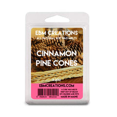 Cinnamon Pine Cones Soy Wax Melts 3.2oz 6 cube clamshell