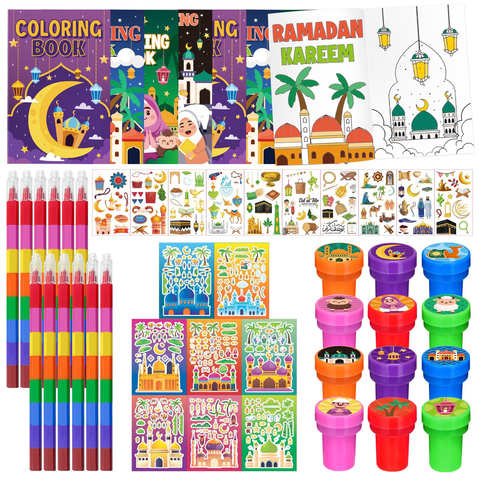 Cinrobiye Ramadan coloring books 60 piece set with 12 coloring books