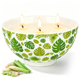 Citronella candle outdoor ceramic bowl 3 wick