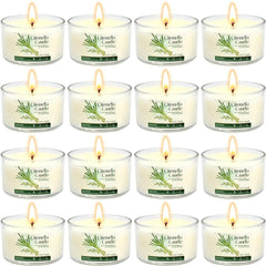 Citronella candles outdoor 16 pack in clear acrylic jars
