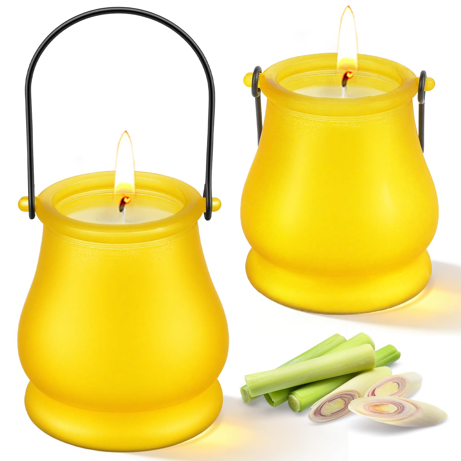 Citronella Candles Outdoor 2 pack lantern style on patio