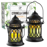Citronella Candles Outdoor 2 Pack with 4.5oz each and lantern holder