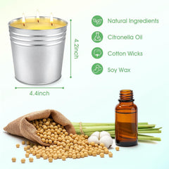 Two large 17 oz citronella candles totaling 34 oz