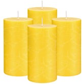 Citronella Candles Outdoor 4 pack 2x4 pillar candle on patio