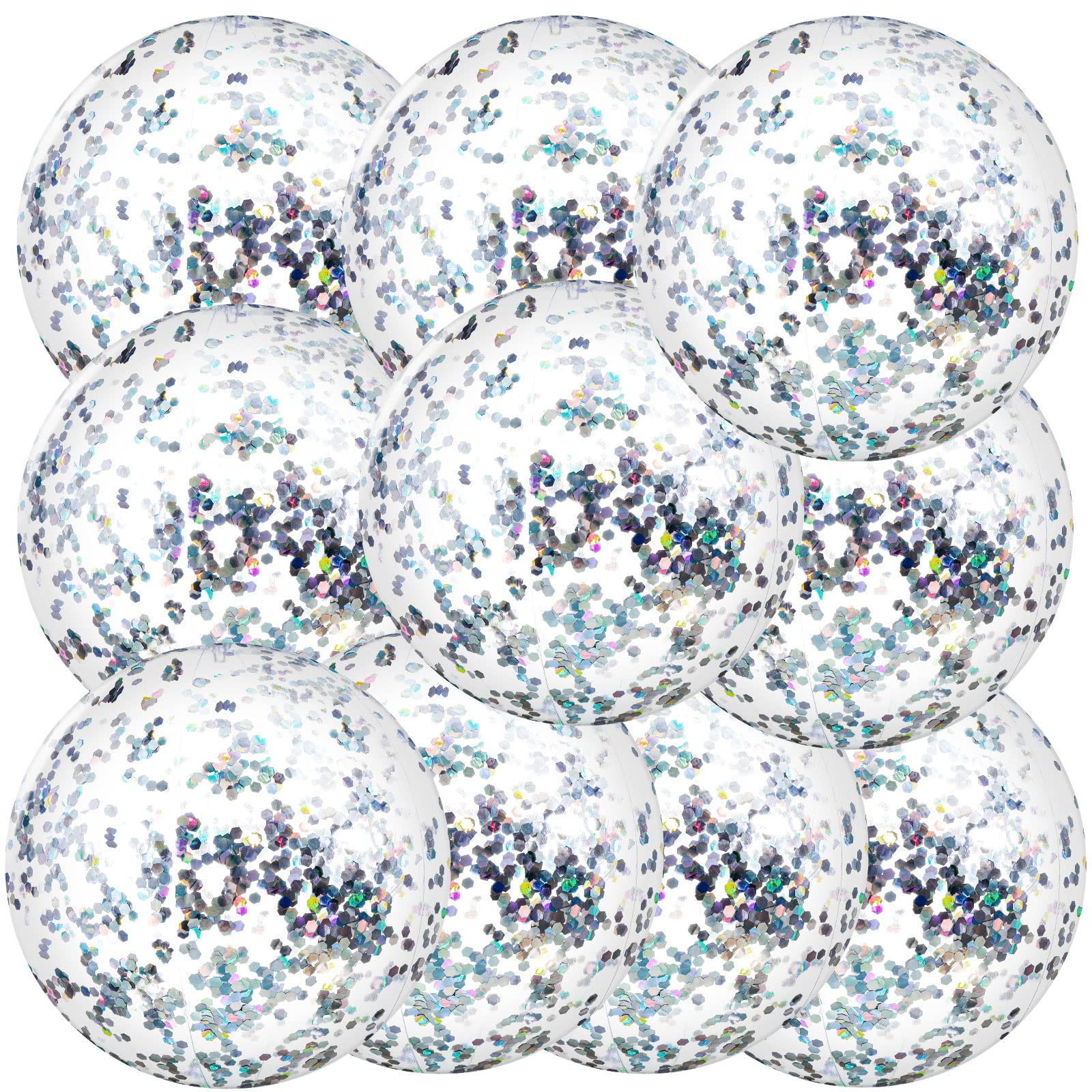 Civaner glitter beach ball 16 inch silver
