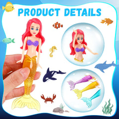Non floating mermaid toys for pool and bathtub play