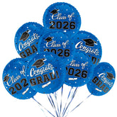 12pcs 18in blue balloons for Class of 2026 graduation