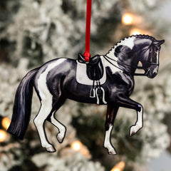 Black white tobiano dressage ornament Classy Equine