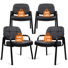 CLATINA waiting room chair black PVC leather back and seat