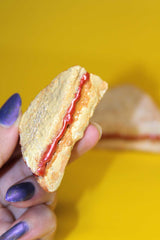 clay non-toxic materials PB&J ornament close up