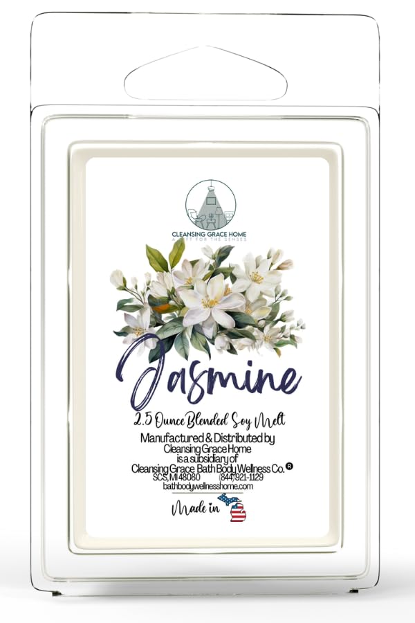 Cleansing Grace Jasmine Strongly Scented Wax Cubes 2.5 Ounce 6 Piece for Tealight or UL-listed Warmer