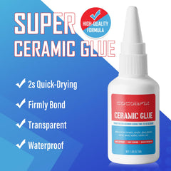 Clear CA glue for pottery repair and porcelain bonding