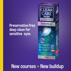 HydraGlyde Moisture Matrix detail on CLEAR CARE Plus bottle