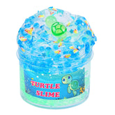 Clear Glitter Slime Kit with Little Turtle Toy front view