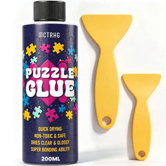 Clear jigsaw puzzle glue 200mL with applicators