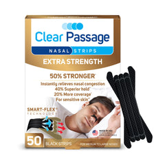 Clear Passage Nasal Strips black extra strength box