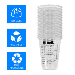 Clear PET disposable measuring cups with graduations 8 oz