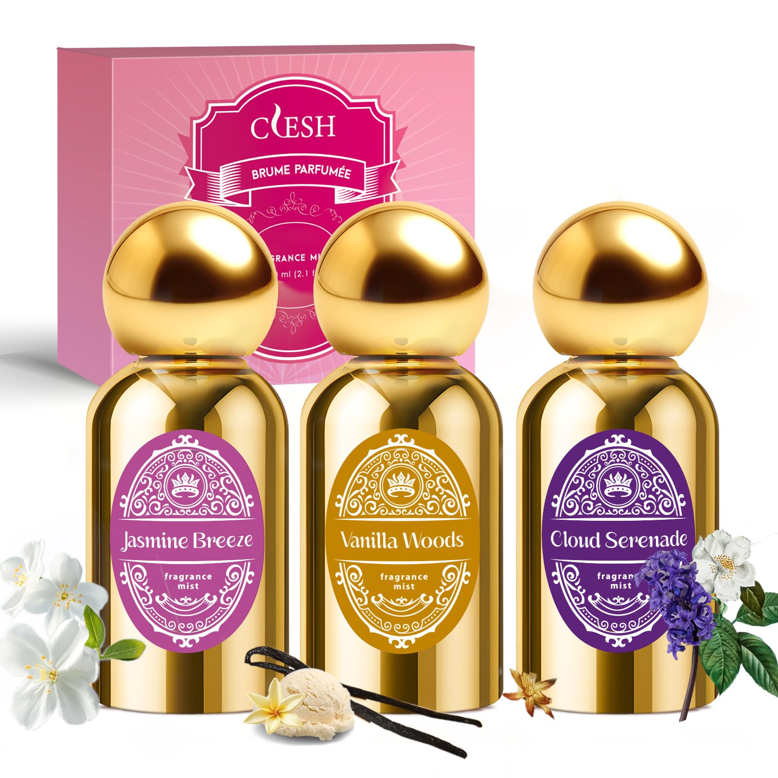 CLESH Body Spray for Women elegant gold design bottle