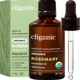 Cliganic Organic Rosemary Essential Oil bottle with dropper