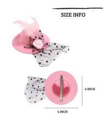 Clip-on fascinator hats with 4 inch diameter