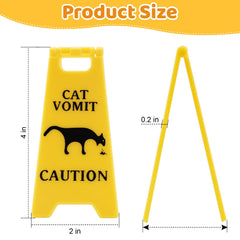 Clofiak 3Pcs Cat Vomit Caution Sign for indoor use