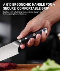 Ergonomic G10 handle with full tang on Cloongkf knives