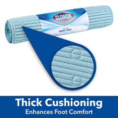 Sky blue cushioned bath mat for tubs 17x36 by Clorox