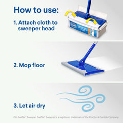 Wet mop pad 24 refills per pack packaging image