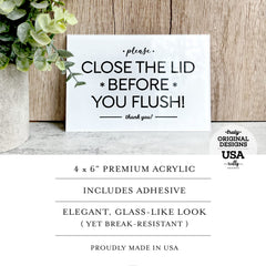 Bathroom reminder sign 4x6 inch by Reilly Originals