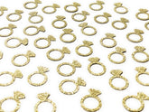 CloverCrafts 50 gold glitter engagement ring confetti 1 inch each