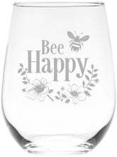 cm bee happy with flowers stemless wine glass 17 oz