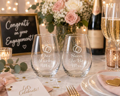 Stemless balloon shape wine glass design close up